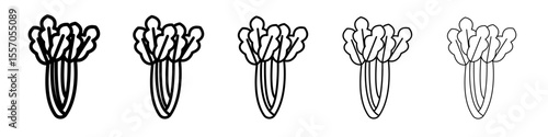 Celery icon vector outline symbol or illustration