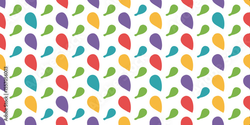 Colorful teardrop seamless Pattern: A seamless pattern composed of colorful teardrop shapes, evoking feelings of joy, creativity and design.