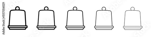 cloche icon vector outline symbol or illustration