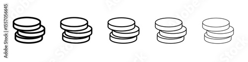 coin stack icon vector outline symbol or illustration