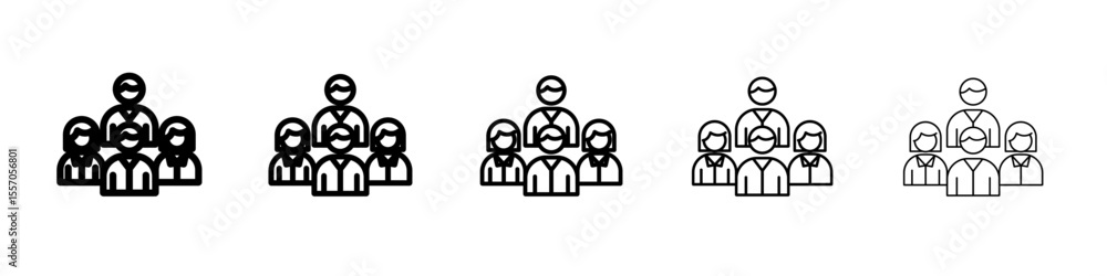 Company staff icon vector outline symbol or illustration Company staff icon vector outline symbol or illustration