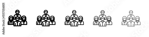 Company staff icon vector outline symbol or illustration