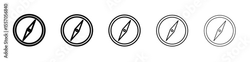compass icon vector outline symbol or illustration