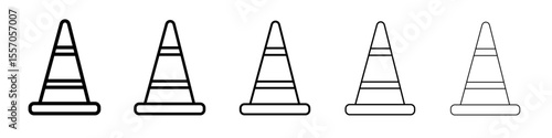 Construction cone icon vector outline symbol or illustration
