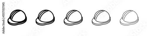 construction helmet icon vector outline symbol or illustration