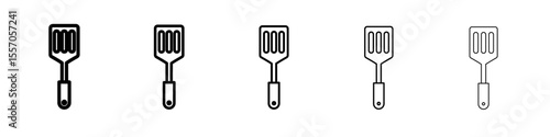 Cooking spatula icon vector outline symbol or illustration