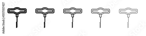 corkscrew icon vector outline symbol or illustration