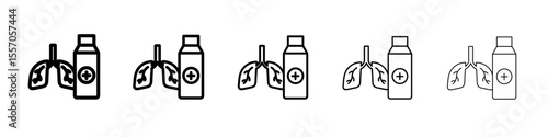 cough syrup icon vector outline symbol or illustration