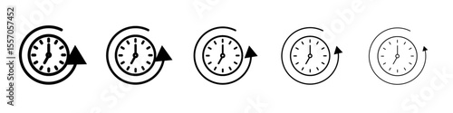 counterclockwise rotation icon vector outline symbol or illustration