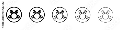 Crabs icon vector outline symbol or illustration