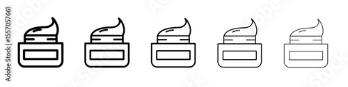 Cream jar icon vector outline symbol or illustration