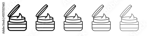 Cream jar icon vector outline symbol or illustration