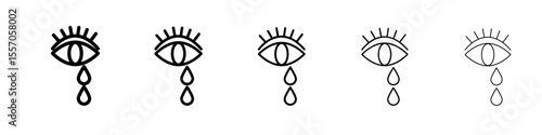 Crying icon vector outline symbol or illustration