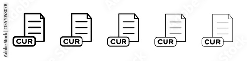 CUR File Document Icon vector outline symbol or illustration
