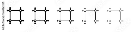 Cyclobutane molecular formula icon vector outline symbol or illustration