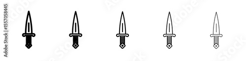 dagger icon vector outline symbol or illustration