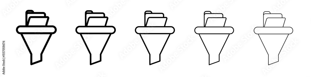 Obraz premium Data filtering icon vector outline symbol or illustration