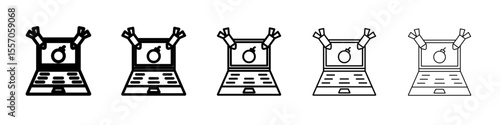 Ddos icon vector outline symbol or illustration
