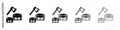 Deforestation icon vector outline symbol or illustration