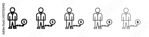 Debt holders icon vector outline symbol or illustration