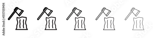 Deforestation icon vector outline symbol or illustration