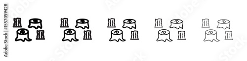 Deforestation icon vector outline symbol or illustration