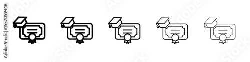 Degree icon vector outline symbol or illustration