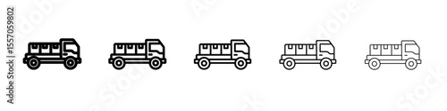delivery truck icon vector outline symbol or illustration