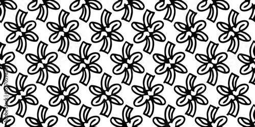 Ornamental Knot Pattern: An elegant repeat pattern composed of stylized knot elements, rendered in a stark black and white, perfect for adding a touch of decorative flair to any design.