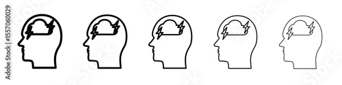 Depression icon vector outline symbol or illustration