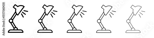 Desk lamp icon vector outline symbol or illustration
