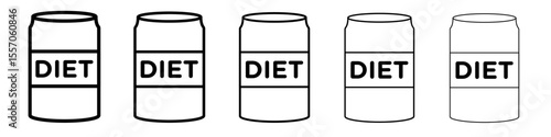 Diet drink icon vector outline symbol or illustration