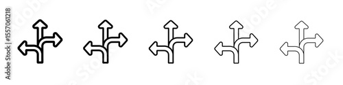 direction icon vector outline symbol or illustration