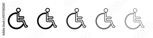 Disability Wheel Chair Icon vector outline symbol or illustration
