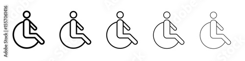 Disability Wheel Chair Icon vector outline symbol or illustration