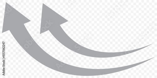 Set of curved arrows isolated on Transparent background. Curved arrows, hand drawn curved arrows. Collection of pointers. Vector illustration. long curve arrow icon vector set illustration. EPS 10.