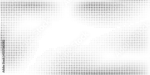 Abstract rectangkle mesh halftone gradient texture. Vanishing polka dot simple abstract modern