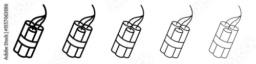 dynamites icon vector outline symbol or illustration