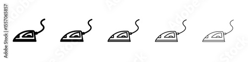 Electric Iron icon vector outline symbol or illustration
