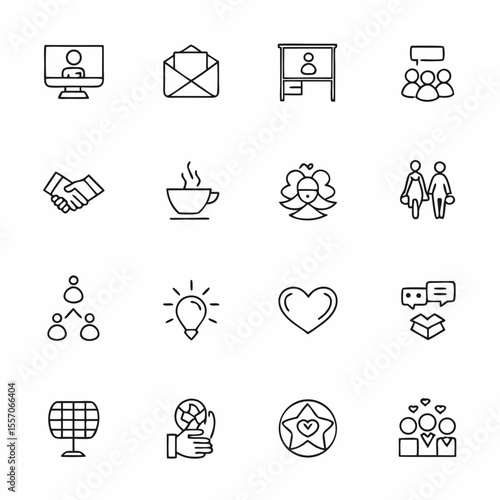 digital signature icon set   