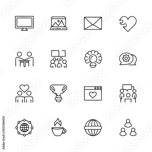 dns and ip address icon set                