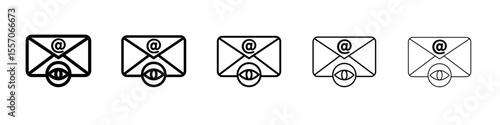 Email View Icon vector outline symbol or illustration