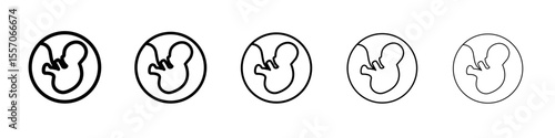 Embryo Child icon vector outline symbol or illustration
