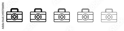 Emergency kit icon vector outline symbol or illustration