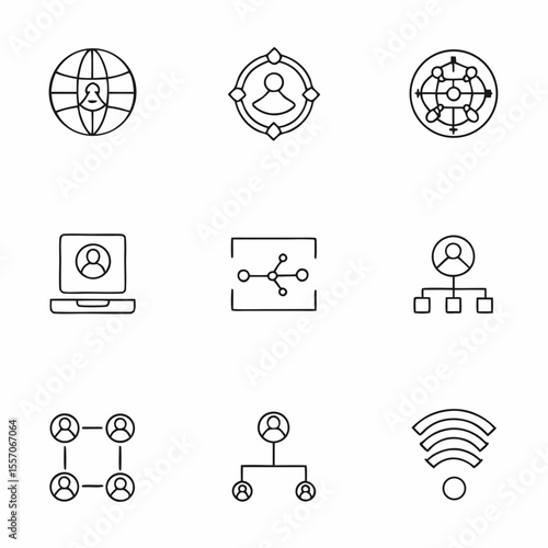 lan  wan  and intranet icons                  