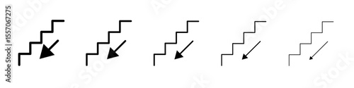 Escalator down icon vector outline symbol or illustration