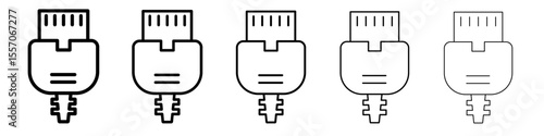 ethernet cable plug icon vector outline symbol or illustration