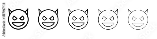 evil face icon vector outline symbol or illustration