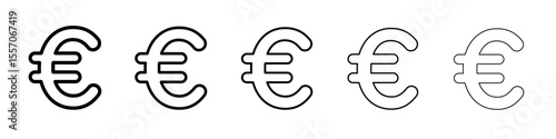 euro sign icon vector outline symbol or illustration
