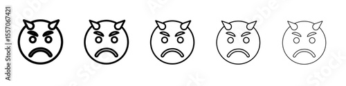 evil icon vector outline symbol or illustration